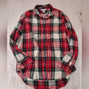 Old Navy womens classic flannel button down shirt size S